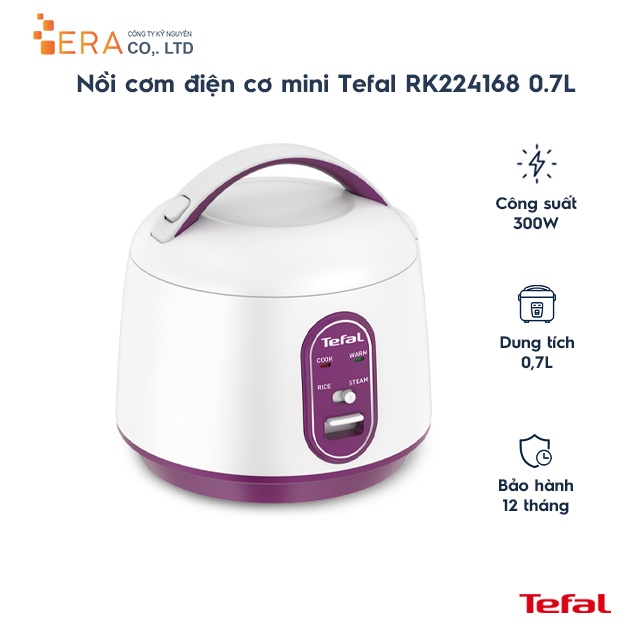 [Mã ELHADEV giảm 4% đơn 300K] Nồi cơm điện cơ mini Tefal RK224168 0.7L