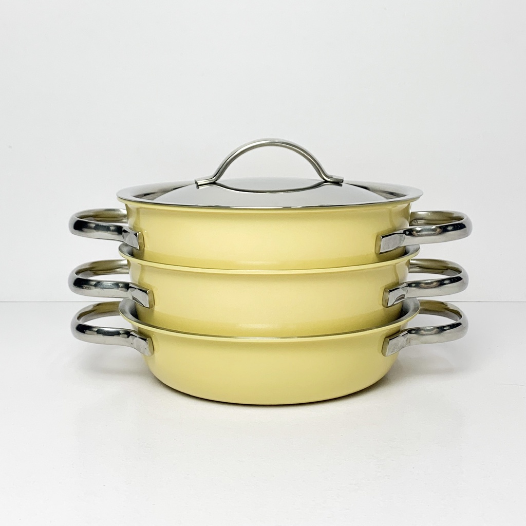 Bộ 3 nồi mini 16cm 3 lớp Màu Hồng/Cam/Vàng/Xanh/Đỏ