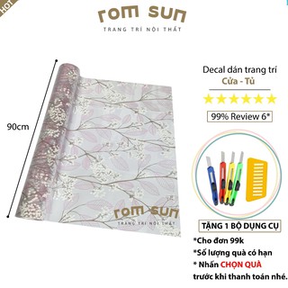 KHỔ 90CM | Giấy dán cửa kính mờ phòng ngủ, Decal đề can dán kính phòng tắm, văn phòng hoa hồng trắng