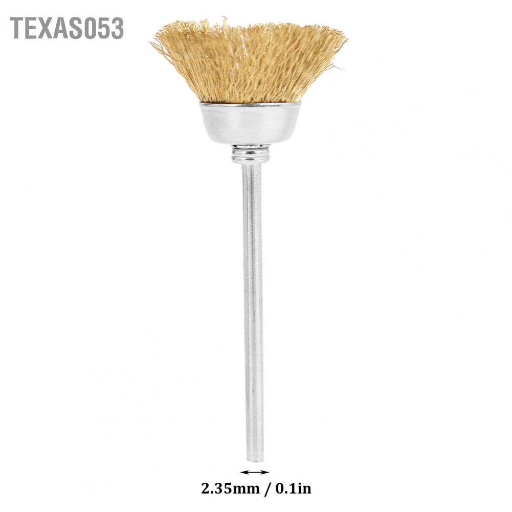 Texas053 Dây đồng thau Máy khoan móng tay Bit làm sạch Bàn chải đánh bóng Đầu Dụng cụ Phụ kiện