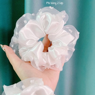 Cột tóc scrunchies voan hai lớp