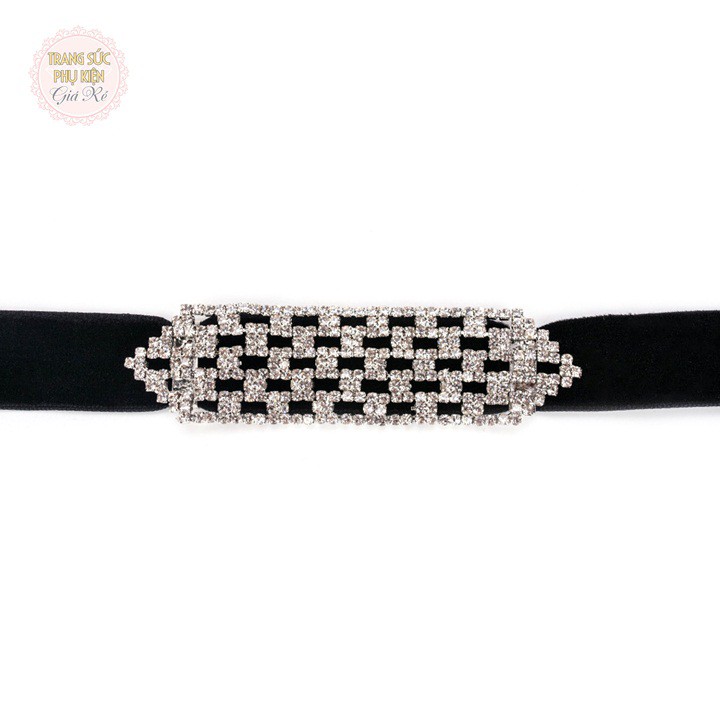 Chocker vòng cố nữ dây đơn phối đá nhân tạo lấp lánh cực xinh DC74