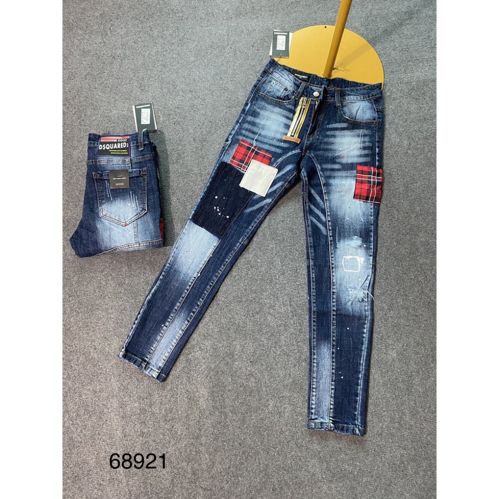 Quần Jean Quần Bò DSQ Huy Hiệu, Khoá Lệch Màu Xanh Hàng Siêu Đẹp | BigBuy360 - bigbuy360.vn