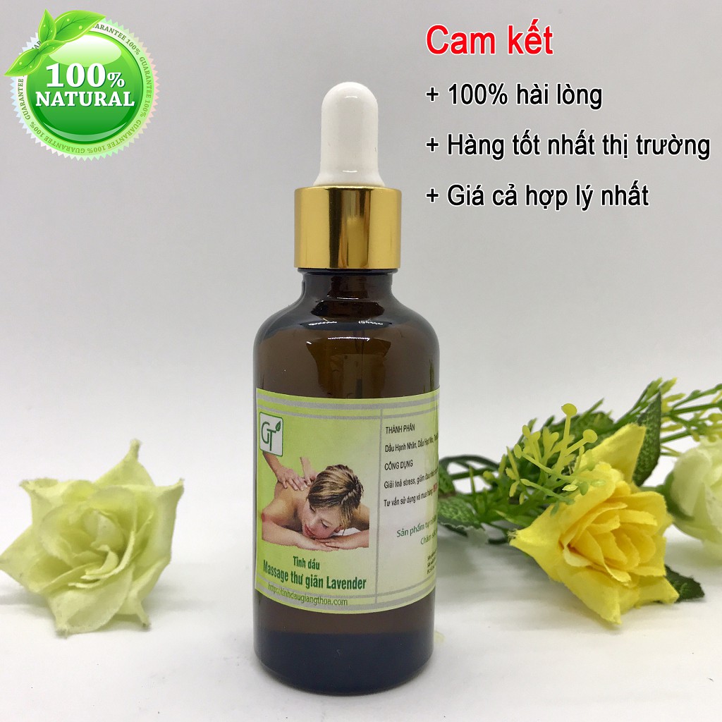 Tinh dầu Massage Thư Giãn Oải Hương (Lavender) Cao Cấp 100ml - Mềm Mịn Da, Thư Giãn, Giải Tỏa Stress