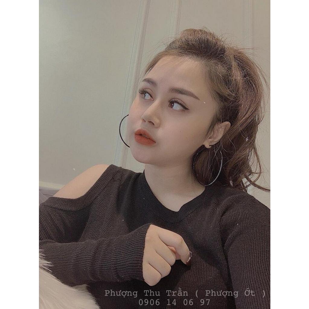 Áo len hở vai cổ tròn nhiều màu sắc