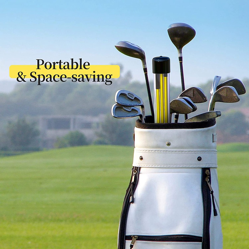 Gậy căn chỉnh gôn Hỗ trợ đào tạo 2 Pack,3-Section 48 inch Golf Swing Trainers Thanh thực hành có thể gập lại Nhắm vào gậy