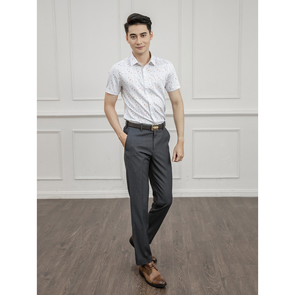 Áo sơ mi nam ngắn tay ARISTINO họa tiết in lá độc đáo - ASS003S1