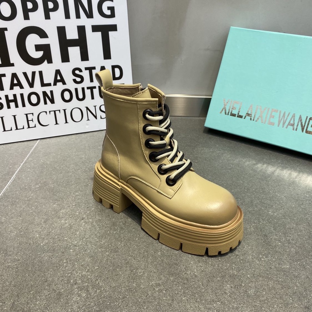 Giày Bốt Martin Đế Dày Tăng Chiều Cao Phong Cách Mới Mùa Thu 2022