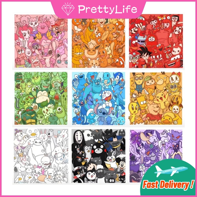 Bộ Tranh Đính Đá 5D Tự Làm 30x30cm/40x40cm/50x50cm Hình Nhân Vật Hoạt Hình Doraemon Trang Trí Nhà