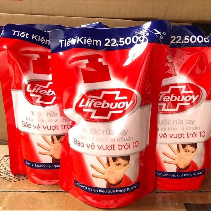 Nước Rửa Tay Lifebuoy 400g/ túi Sạch khuẩn 99,9%, an toàn cho mọi da tay