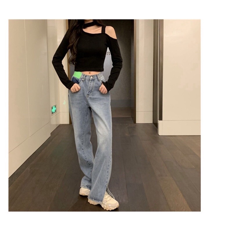 Áo kiểu thun croptop tay dài dáng ôm cho nữ