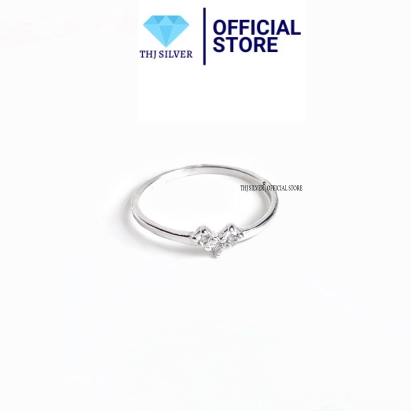 Nhẫn nữ v đá nhỏ xinh THj - Chuẩn bạc ta
