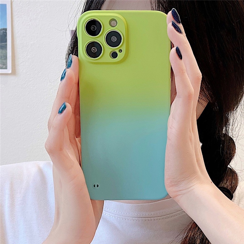 Ốp Điện Thoại gel Silica Màu gradient Mặt Nhám Cho IPhone i11 12 13 14 11Pro 12 13pro max