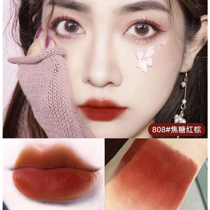 MINSHZEE Velvet Air Lip Glaze Matte Female Student Lipstick Honey Air Lip Gloss
