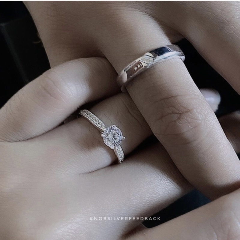 Nhẫn đôi bạc sang trọng và tinh tế - Trang sức bạc Nobsilver