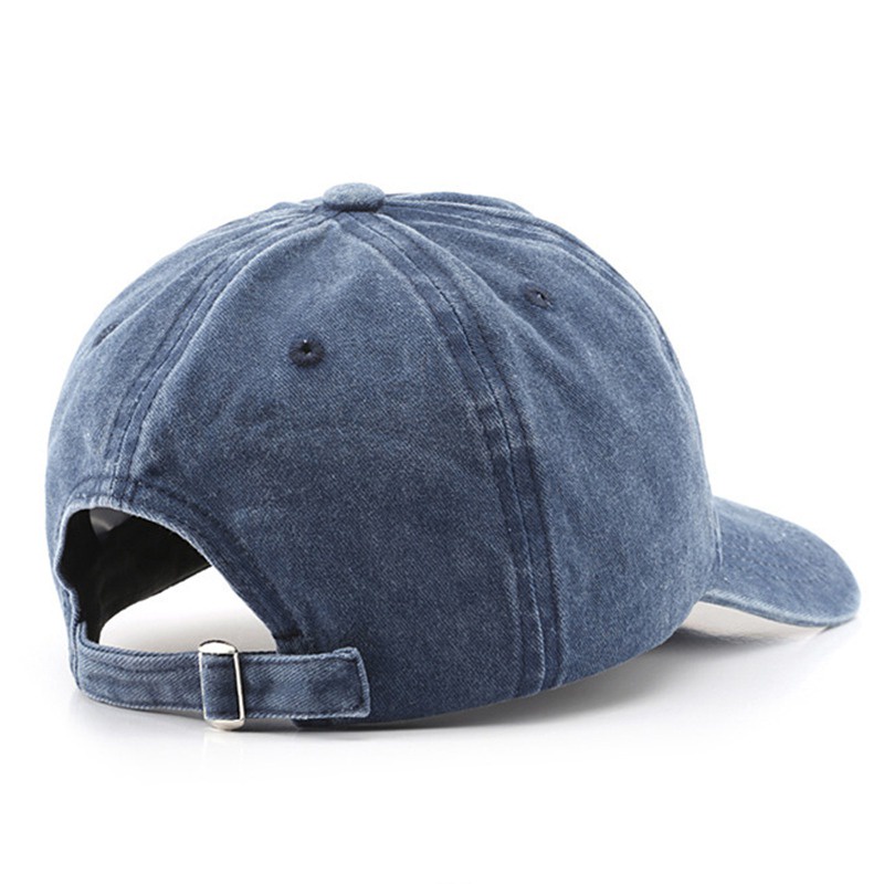 Mũ Lưỡi Trai Denim Thêu Chữ Phong Cách Retro Hàn Quốc