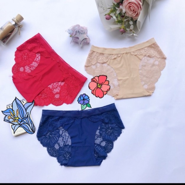 Quần Lót Nữ SAM SAM Phối Ren Đáy Lót Kháng Khuẩn Free Size