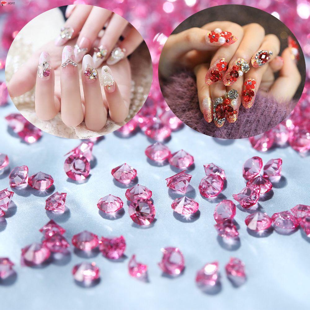 Set hạt kim cương giả lấp lánh nhiều màu 2mm trang trí móng nghệ thuật