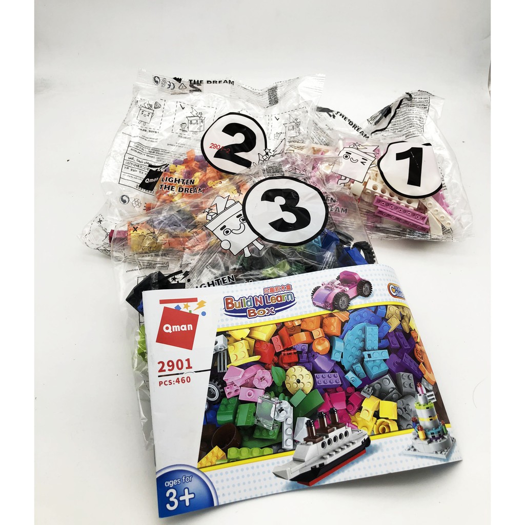 Hộp lego lắp giáp gạch sáng tạo cơ bản 2901 - Đồ chơi xếp hình lego Qman