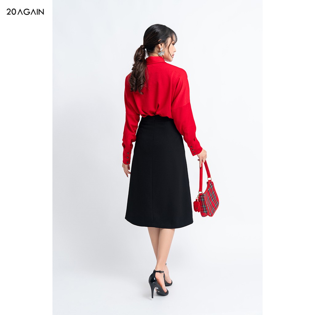 Chân váy nữ midi 92WEAR đủ màu, đủ size, tà bung đính cúc JDA0993 | BigBuy360 - bigbuy360.vn