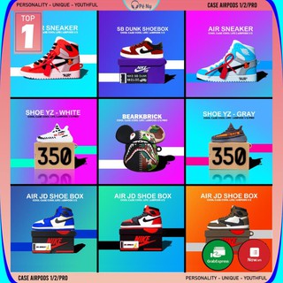 Vỏ Bảo Vệ Bao Đựng Hộp Sạc Tai Nghe, Case Airpods 2/3/1/i7/i9/i12/Pro/TWS - Sillicone Giày Nike Chống Bám Bẩn PK.Store
