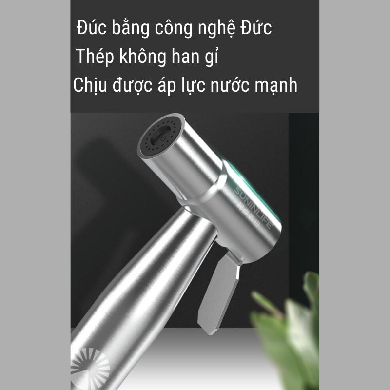 Vòi xịt vệ sinh tăng áp inox Suninlife bảo hành 3 năm