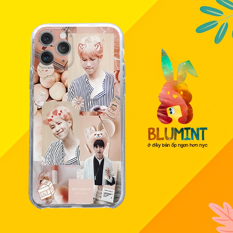 Ốp đt BTS RM aesthetic Pink Blumint cho iPhone12 promaxXS XR nữ 8plus mềm 7Plus X XR Xs Max 6 6s BLUKNJ0018