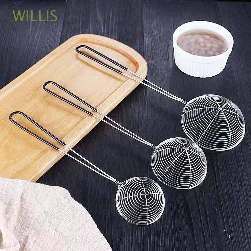 WILLIS Non-Stick Skimmer Spoon Long Handle Cooking Tool Spider Strainer Stainless Steel Kitchen Sifting Kitchen Gadget Multifunction Home Colander