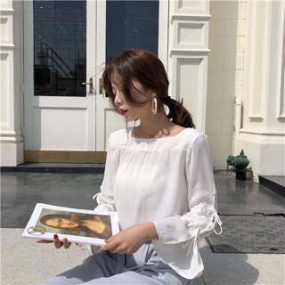 Áo tay loe thắt nơ