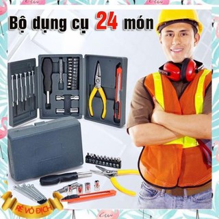 tua vít ❤️FREESHIP❤️ 🚛 Bộ Dụng Cụ Đồ Nghề Sửa Chữa Đa Năng 24 Món 1 (ghi) 206075 ❤️Evoucher❤️ [SKM]