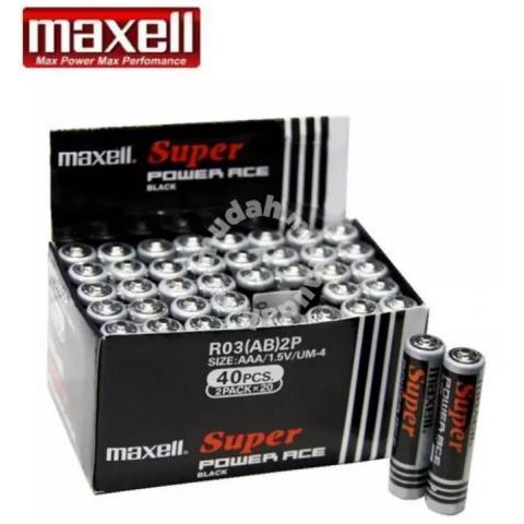 Pin tiểu AAA Maxell 4 viên 1.5v chính hãng (pin số 7, pin tiểu nhỏ) - Maxell Super Power Ace Black R03