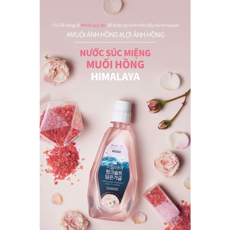 Nước Súc Miệng Bamboo Salt Hương Bạc Hà Mát Lạnh Himalaya Pink Salt Mouth Wash - Ice Calming Mint 760ml