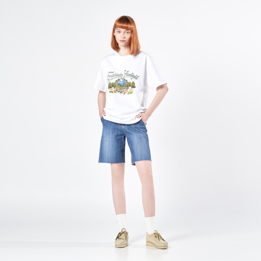 Áo phông ADLV Lisa·greenery artwork authentic trắng full size - áo thun Acme De La Vie cotton cho nam và nữ