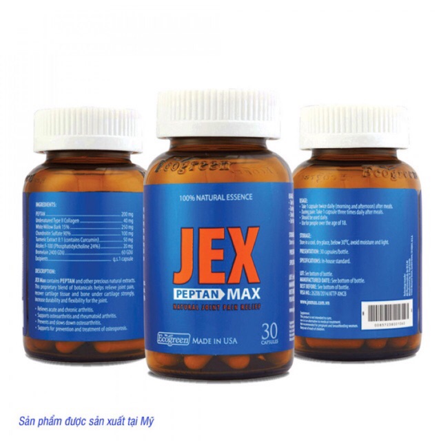 Thuốc xương khớp JEX MAX chai 30 viên