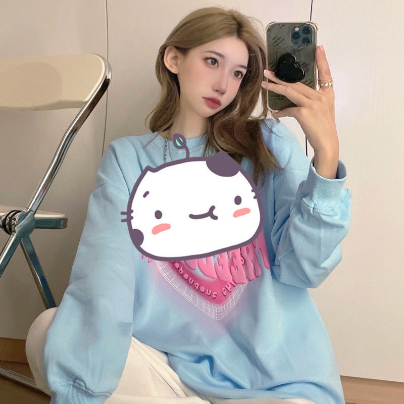 Jiashucheng Áo Sweatshirt Có Mũ Trùm Đầu Tay Dài In Chữ Feel Love Phong Cách Ngọt Ngào Thời Trang Mùa Thu Cho Nữ