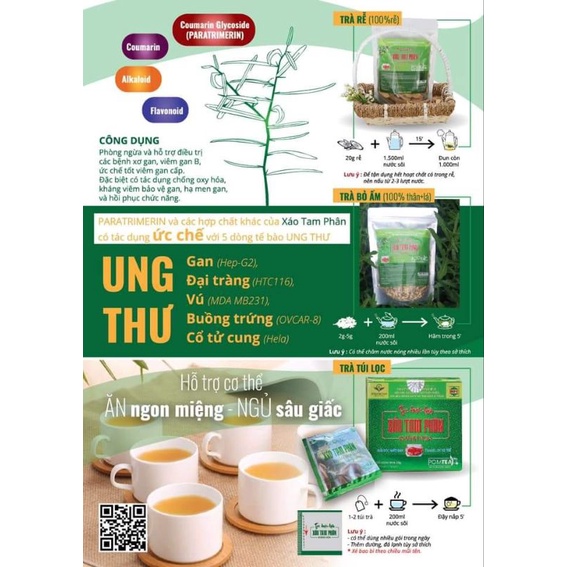 Trà dược liệu Xáo Tam Phân dạng túi lọc