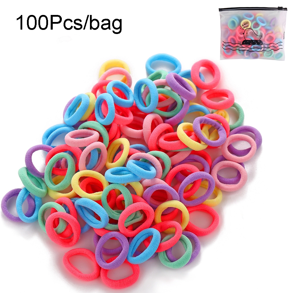 Set 28/50/100 dây buộc tóc AY co giãn nhiều màu thời trang cho nữ