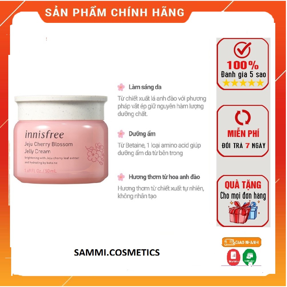 Kem dưỡng trắng da Hàn Quốc chiết xuất anh đào dưỡng trắng da mặt dưỡng ẩm nâng tone da. Innisfree Jeju Cherry Blossom