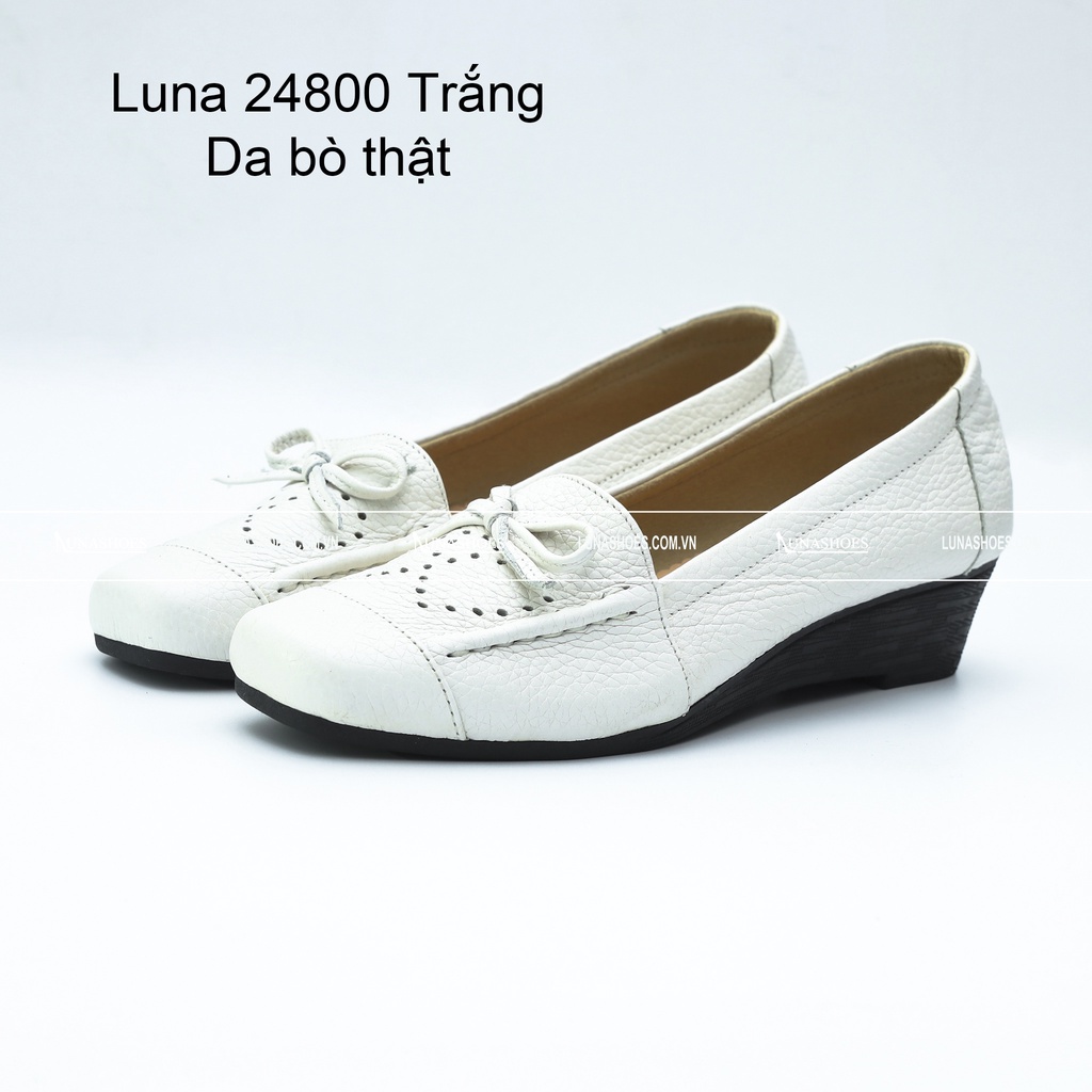 Giày trung niên nữ da bò Lunashoes 24800 giầy đế xuồng nữ 3p bảo hành 2 năm bong nổ sẵn hàng