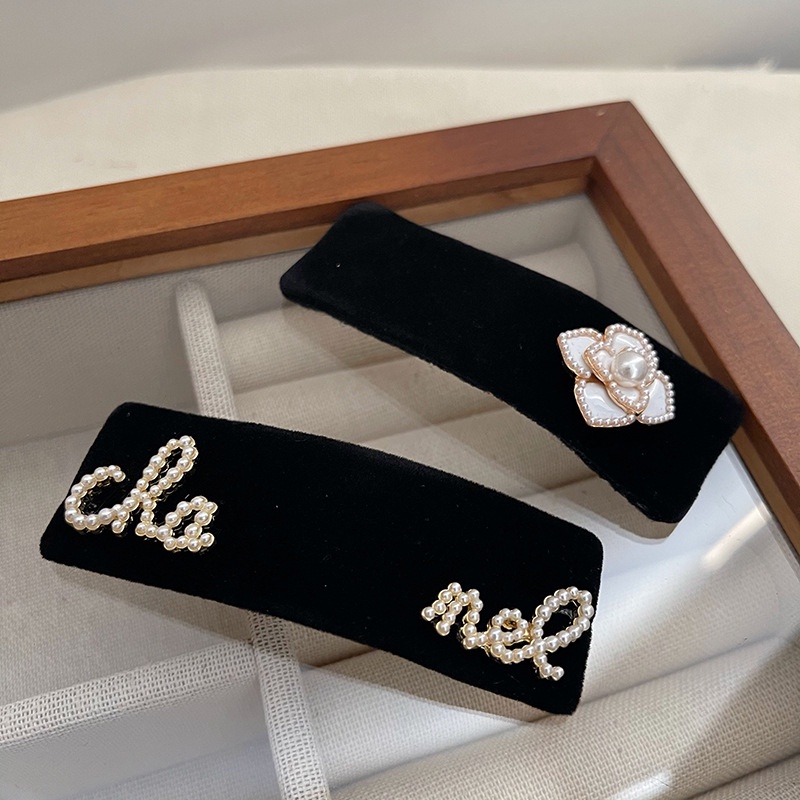 Dây buộc tóc vải nhung đính ngọc trai xinh xắn phong cách Hàn Quốc dành cho nữ