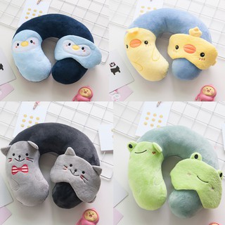 Gối cổ gối chữ u kèm bịt mắt gối cổ du lịch văn phòng siêu tiện lợi