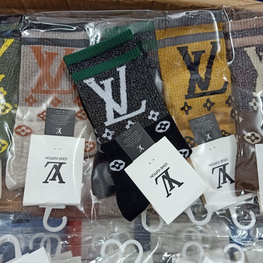 Tất cổ cao LV nhiều màu nữ cao cấp set 5 đôi