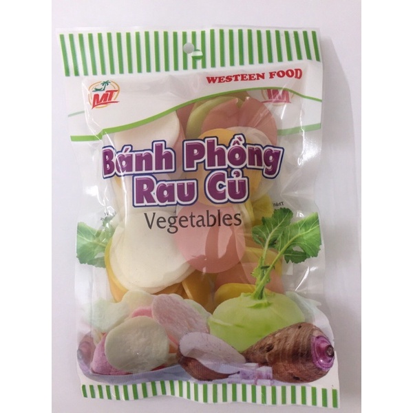 BÁNH PHÔNG TÔM RAU CỦ VÀ NGUYÊN VỊ GÓI 100G