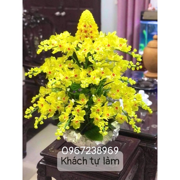 Set vật liệu làm hoa lan pha lê 25 cành siêu sang chảnh