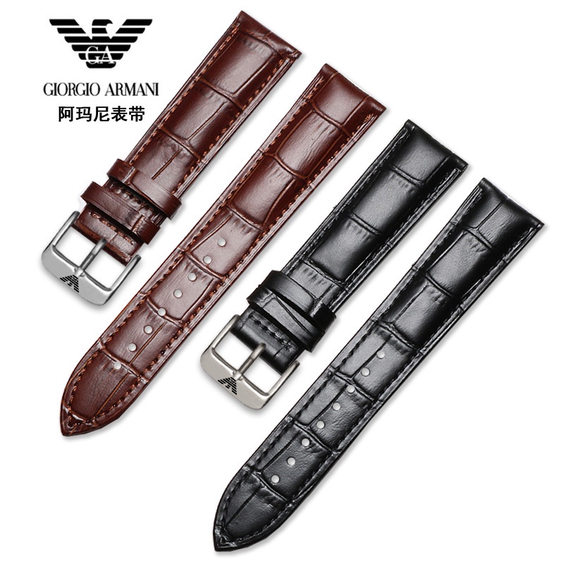 Coi chừng. Dây Đồng Hồ Đeo Tay Thời Trang Bằng Da Bò Mềm Dành Cho Armani AR6007 / 1981 / 1923 / 2500 / 2433 / 2447 22m