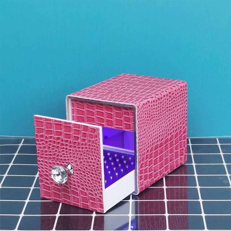 Youyo Hộp Khoan Móng Tay Sức Chứa Lớn Chống Bụi Ánh Sáng Xanh Dương Dùng Trong Salon / Trang Sức USB Ch Cho Nữ