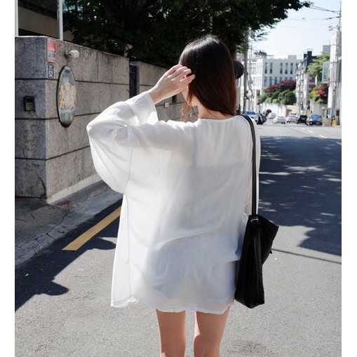 Áo khoác chiffon chống nắng màu trơn thời trang nữ tính | BigBuy360 - bigbuy360.vn