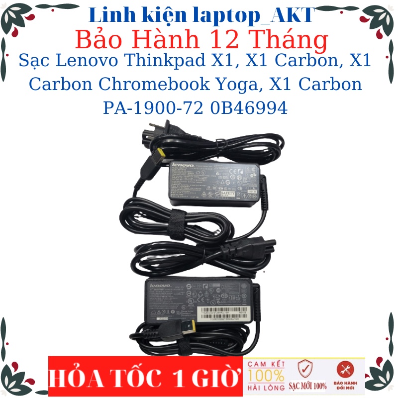 Sạc Lenovo Thinkpad X1 X1 Carbon X1 Carbon X1 Chromebook Yoga   Carbon Gen 4  X1 Carbon PA-1900-72 0