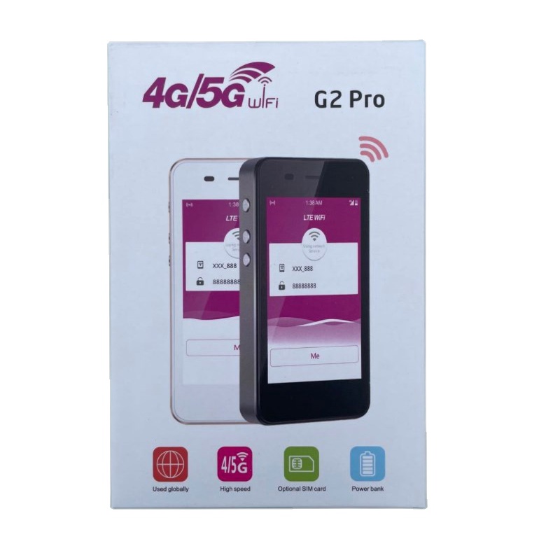 Bộ Phát Wifi 4G 2 Sim Glocalme G2 Pro Thương Hiệu Mỹ - Dung Lượng Pin 7200 Mah Kiêm sạc pin dự phòng - Màn Hình Cảm Ứng
