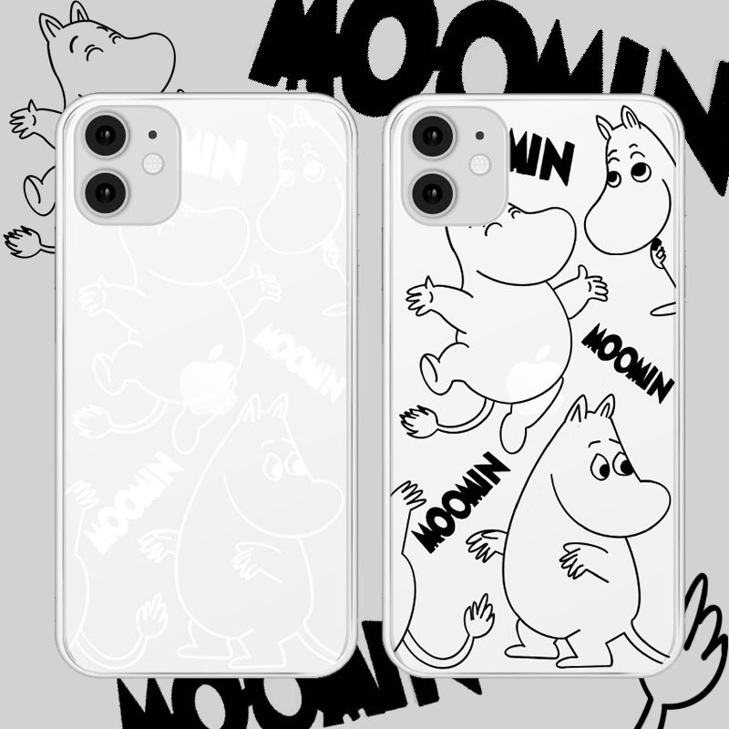 Ốp lưng iPhone 17 Pro Max Anime dễ thương Moomin iPhone 16 Pro Max Crystal Clear iPhone Case cho 15 